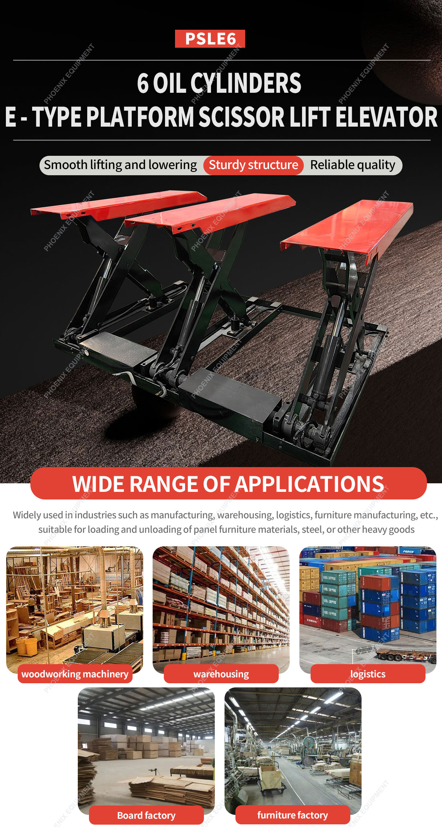 E-type Fixed Lifting Platform Loading of Panel Furniture with Hydraulic Scissor Lift