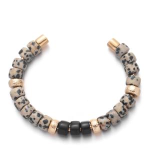 China Leopard Dot Handmade Beaded Bangles High Polished Everyday Wear wholesale