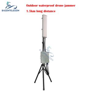 China 70w Powerful Drone Signal Jammer Outdoor Fixed Waterproof 1.5km Distance wholesale