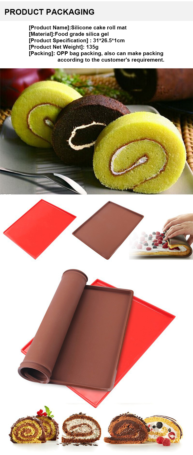 High temperature resistant BPA Free cake baking pan bread roll tray silicone baking mat