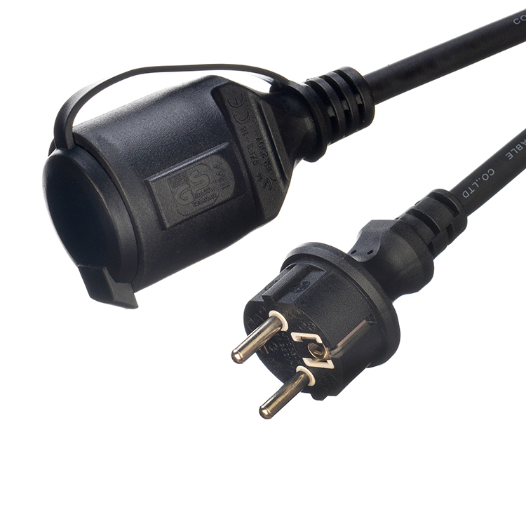 Outdoor Extension Cord Euro 16A/250V Straight 3 Pin Plug Heavy Duty with 2 Pole Waterproof Socket H07RN-F 3X1.5MM2