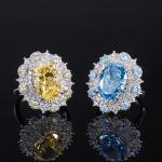 Lanciashow 925 Sterling Silver Ring with 10mmx14mm Lab Gemstone