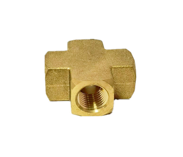 1/4" Brass Cross FIP Brass Fitting Pipe CNC Provide OEM