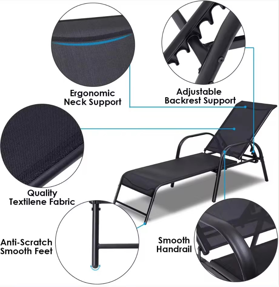 Outdoor Beach Sun Lounger with Customized Design and Foldable Feature