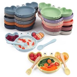 China Crab Silicone Childrens Plates Dishwasher Safe Heat Resistant wholesale