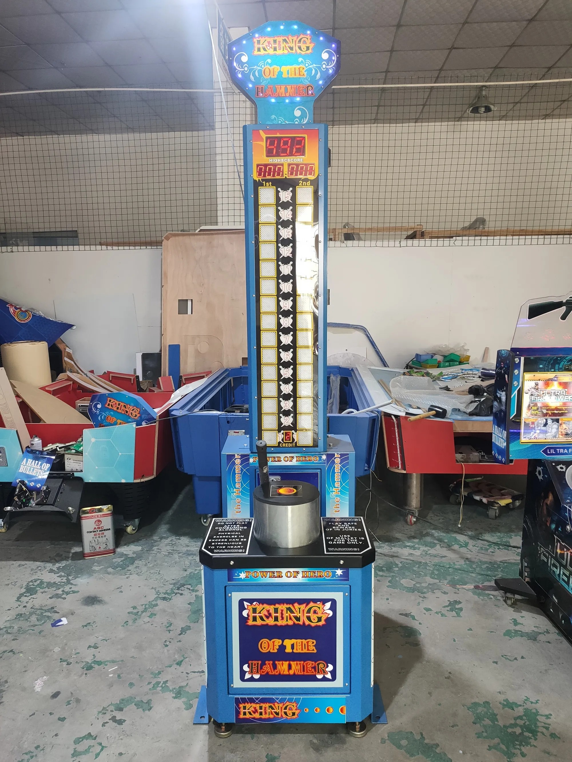 110V Amusement Arcade Machines King Of Hammer For 80KG Players
