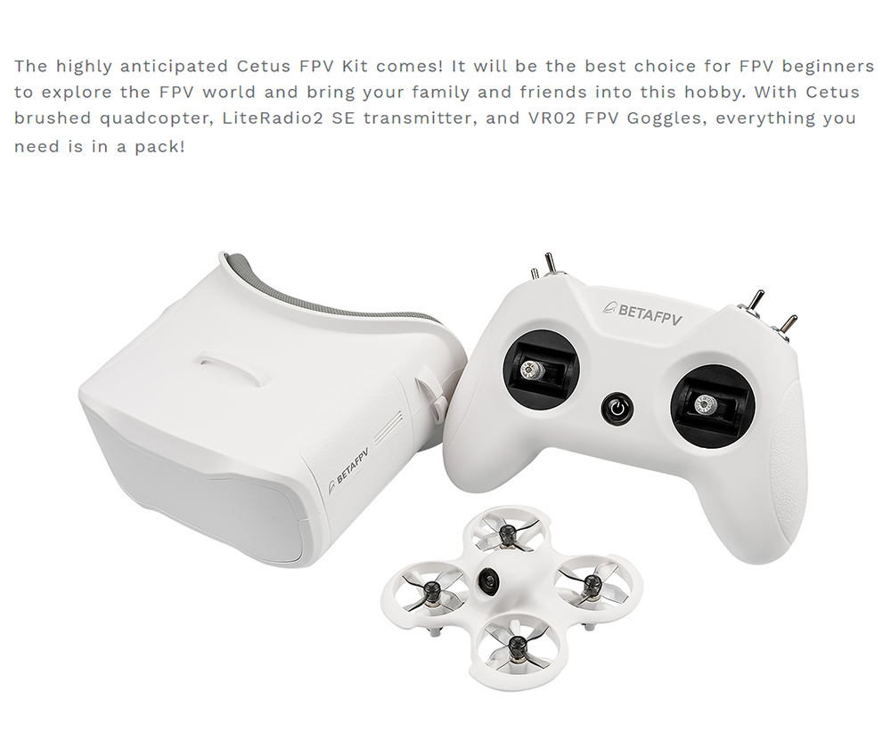 Cetus Fpv Kit Indoor Racing Rc Drone Rtf/bnf Vtx Frsky D 8 Vtx Literadio 2 Se Transmitter Vr02