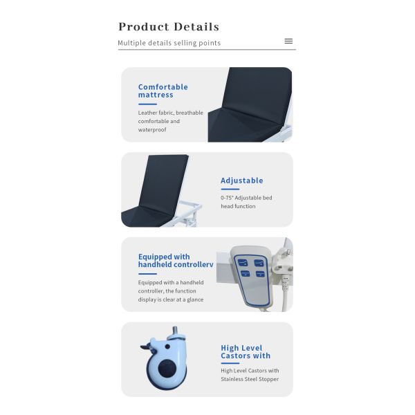 MN-JCC004 Medical Equipment Clinic Use Hospital Examination Couch Clinic Hydraulic Exam Electrical Power