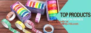 China CRAYON SERIES, CARAYON WASHI TAPE,Dia3.7cm Animal Flower Whale Washi Tape Diary Photo Album Decorative Tape DIY Paper St wholesale