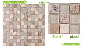 China Natural Shell Pearl Subway Glass Tile , Iridescent Glass Mosaic Bathroom Tiles on sale