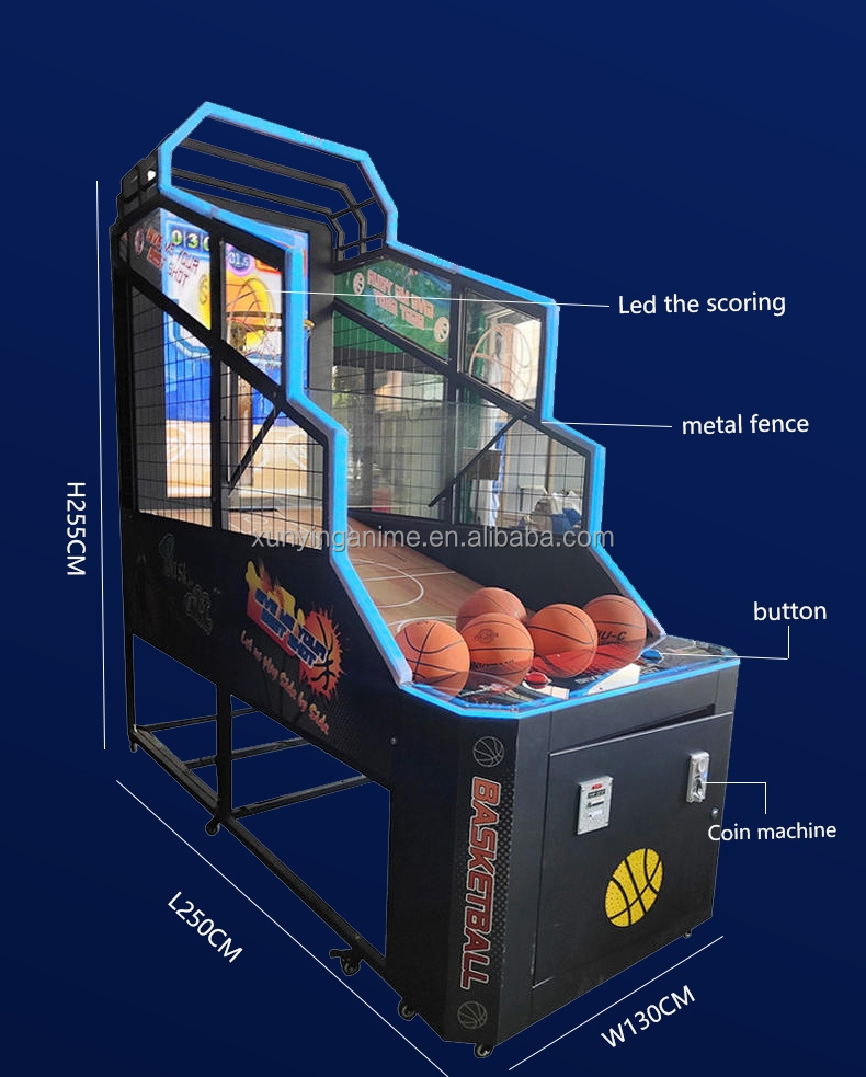 1 Player 3D Screen Arcade Electronic Basketball Shooting Game Machine 55 Inch Monitor