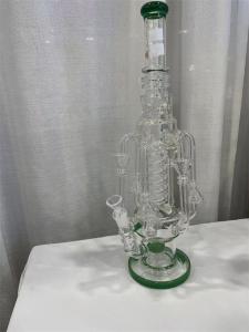 China Twin Layer Filter Glass Recycler Bong Tobacco Glass Blunt Bubbler 14mm Bowl wholesale