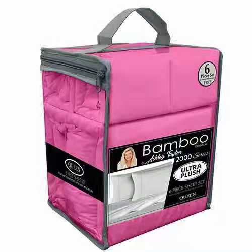 6pcs Soft Brushed 2200 Thread Count Bamboo Fabric Sheet Set NO Filling Machine Washable