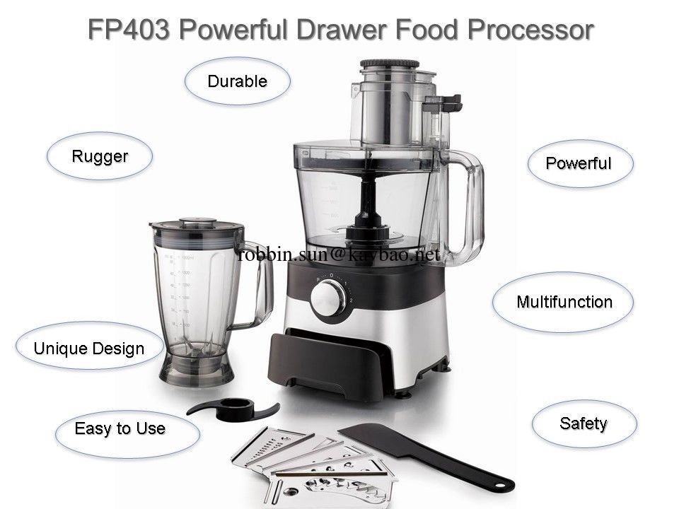 FP403 Multi Electric Food processor With Stainless Steel Blade and Blades Drawer
