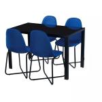 Restaurant Tempered Glass Table 1200*700*750mm Modern Glass Dining Table Set
