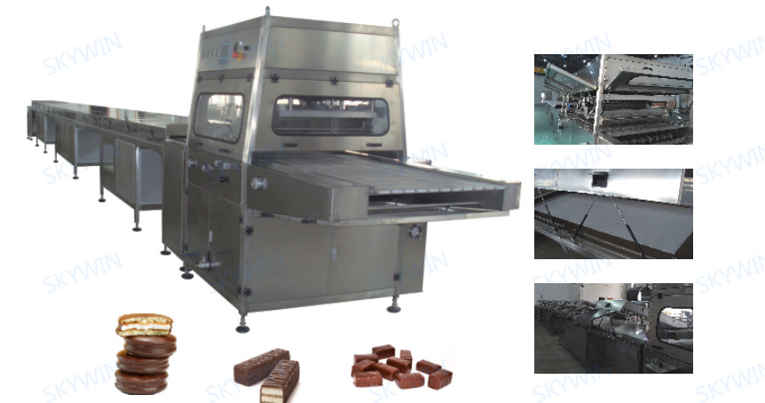 1000mm Multifunctional small Chocolate Coating Machine Equipped With Cooling Tunnel