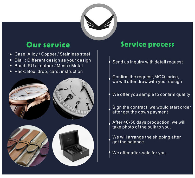 Professional Custom Mens Watches Leather Band , Sport Watch Bands Three Color