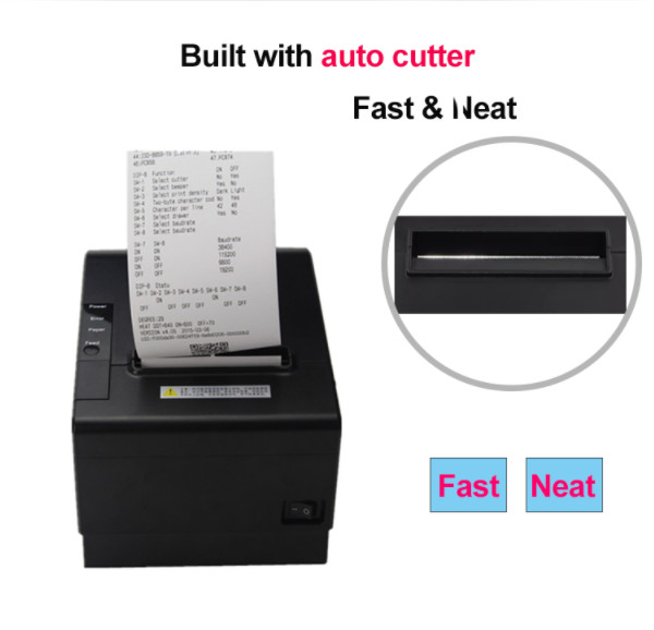 RS232 High Speed Laser Printer 80mm Desktop Label Printing Machine