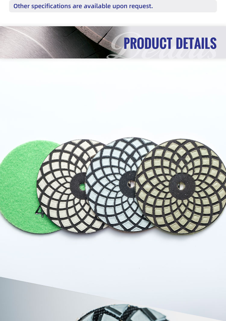 Customized Colors 3 / 4inch Diamond Polishing Pads for Stone Slabs Polishing