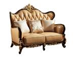 Living Room Luxury Wooden Frame Leather Sofa Set