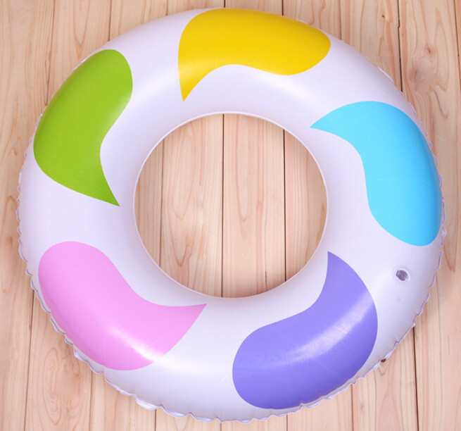 Newly inflatable swimming ring with funny learning letter for kids, with safe handle in each side