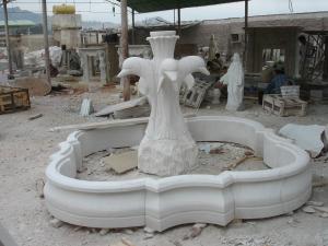 China White Marble Dolphin Statue Stone Garden Fountain Pool wholesale