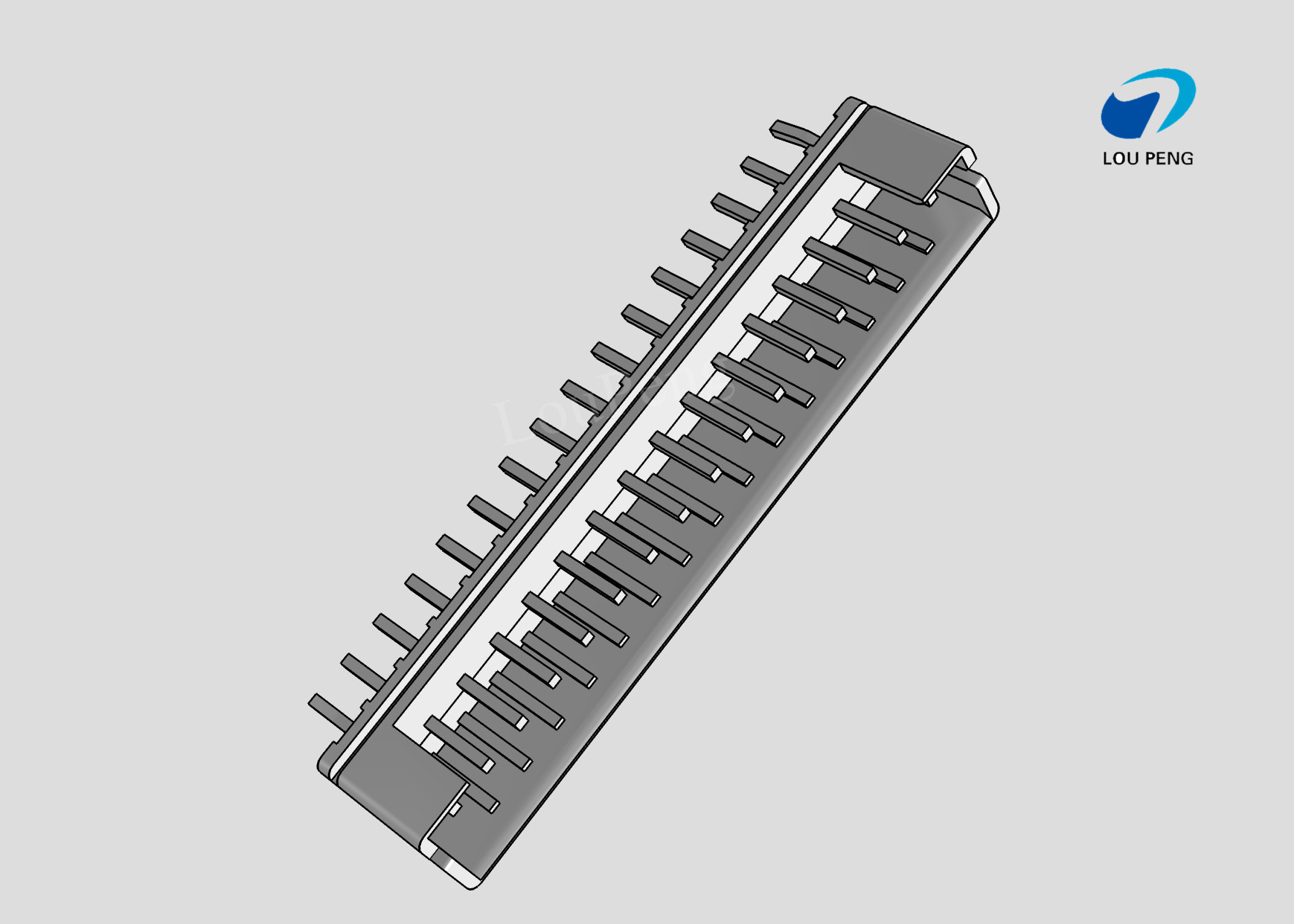 PCB Mount Header, vertical, Wire-to-Board, 16 Position, 2.54mm Pitch, Tin, Natural Housing Color, Shrouded / Solid