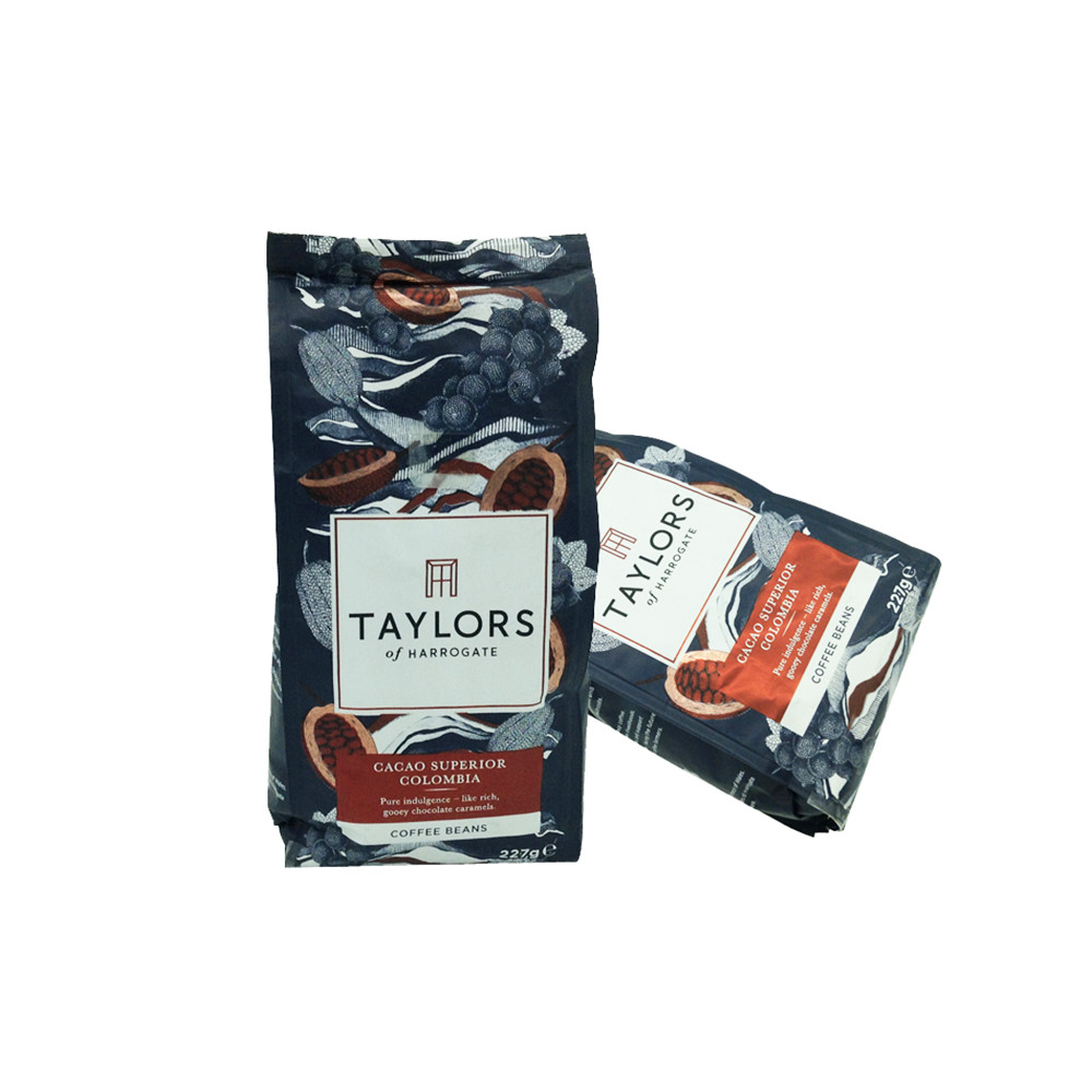 Custom Printed Food Grade Flat Bottom Coffee Poly Bag with Heat Seal