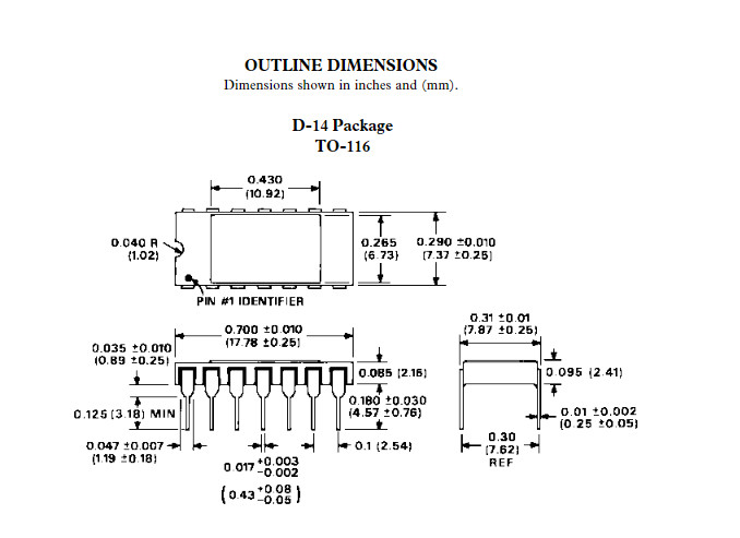 AD536ASD / 883 IC RMS TO DC CONVERTER 14CERDIP