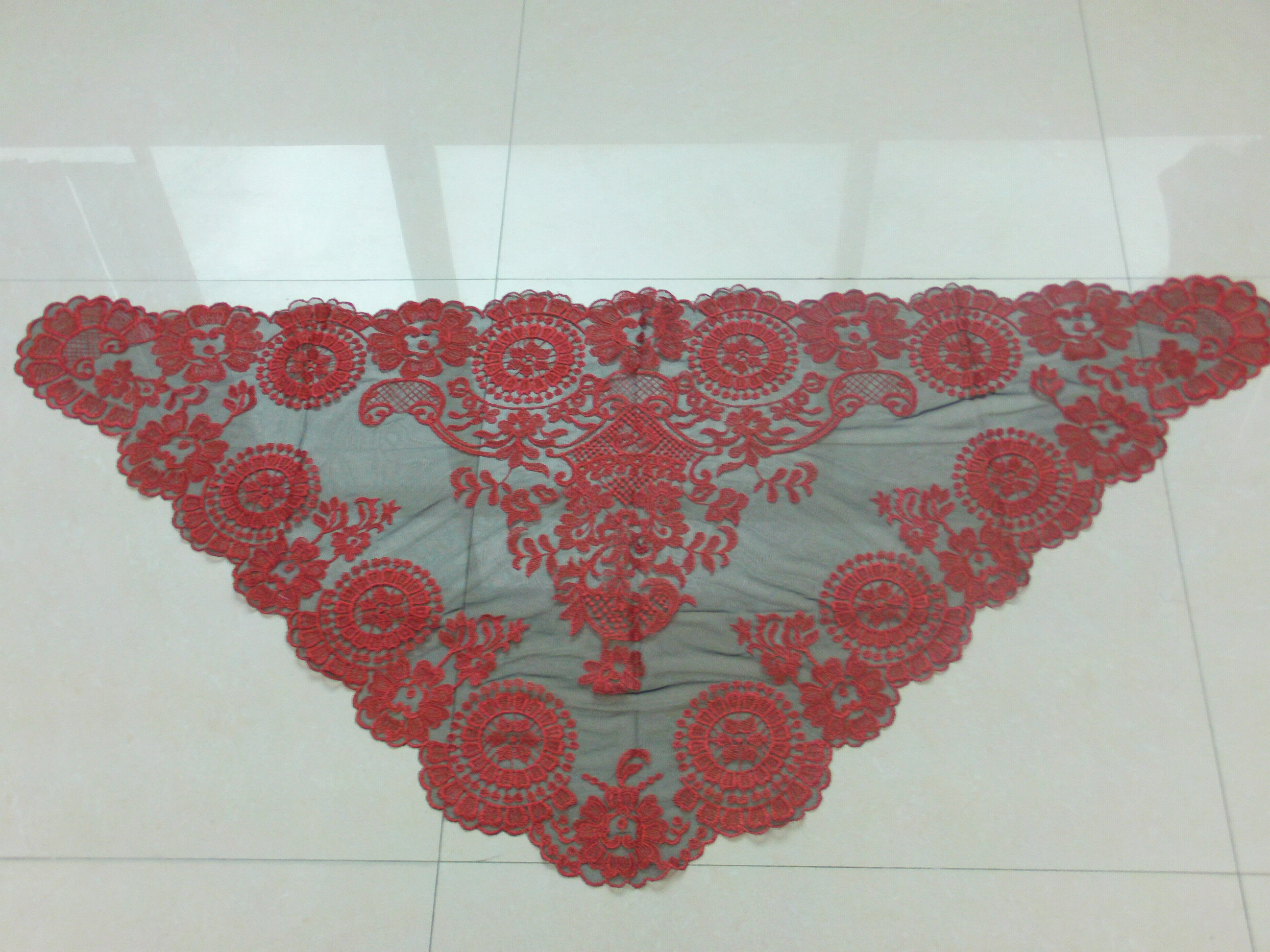 Red Ivory veil lace mantilla Catholic church chapel headcovering Mass