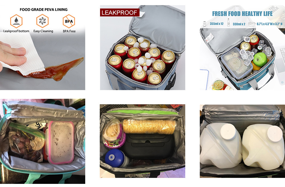 Adult Polyester Insulated Lunch Tote With Aluminum Foil Lining