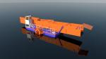 Hyaraulic Propulsion Aquatic Weed Transportation Barge With 45cbm loading
