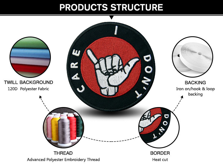 OEM ODM military embroidered patches Iron On Heat Cutting Border