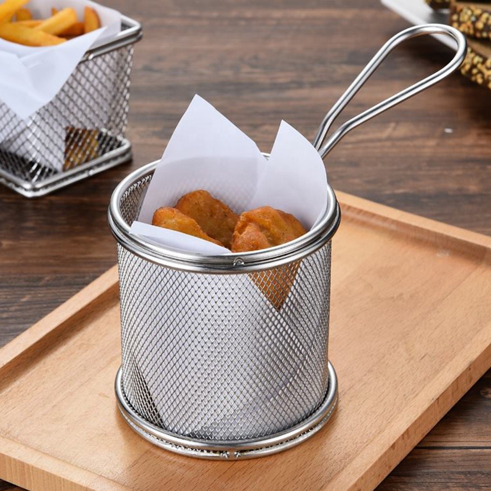 Customized 316 Stainless Steel Wire Mesh Baskets / Square Fry Basket