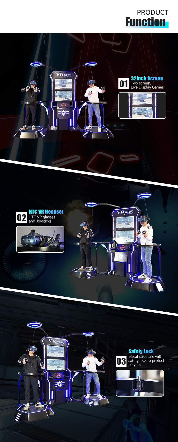 Vr Battle Platform Full Motion Flight Game Simulator HTC Cosmos Glass 2 Players