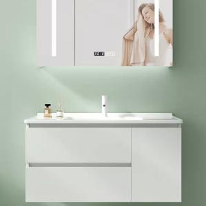 China Wall Mounted Solid Wood Bathroom Vanity Countertop With Sink wholesale
