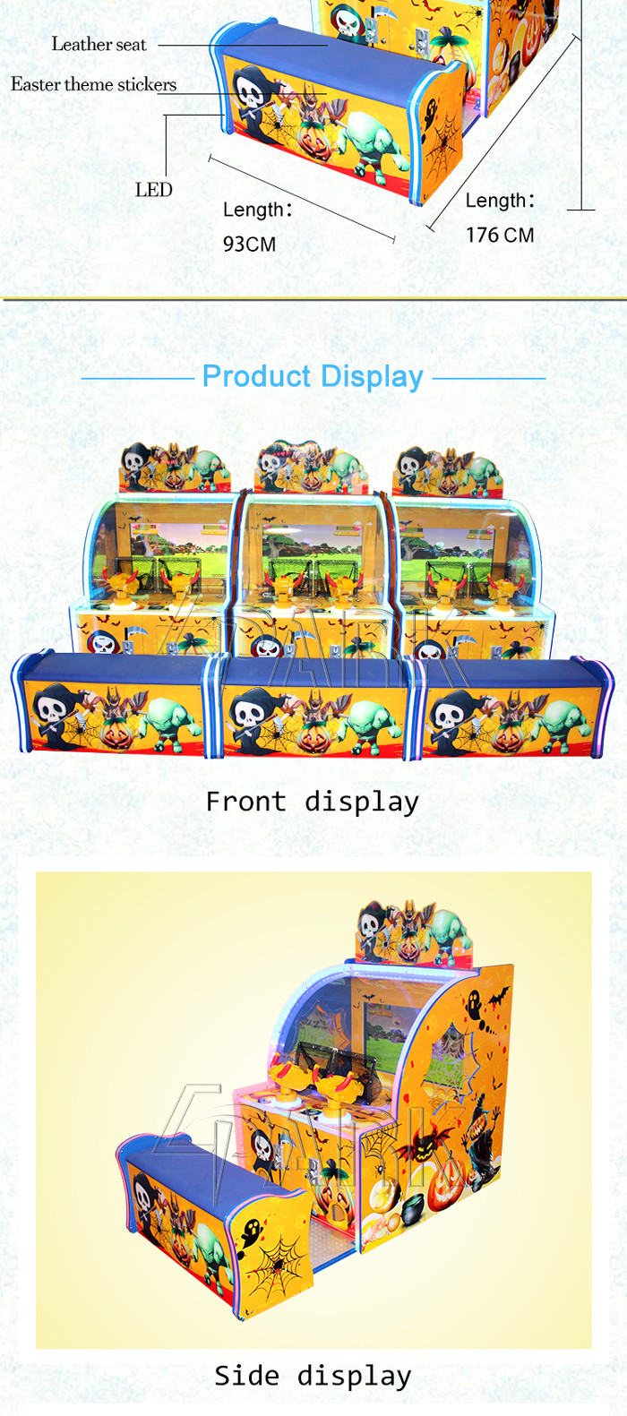 2 Players Capsule Ticket Vending Machine / Kiddy Ball Shooting Game Machine