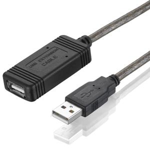 China Active Repeater Foil Braided Built In 48P IC USB 2.0 Extension Cable wholesale