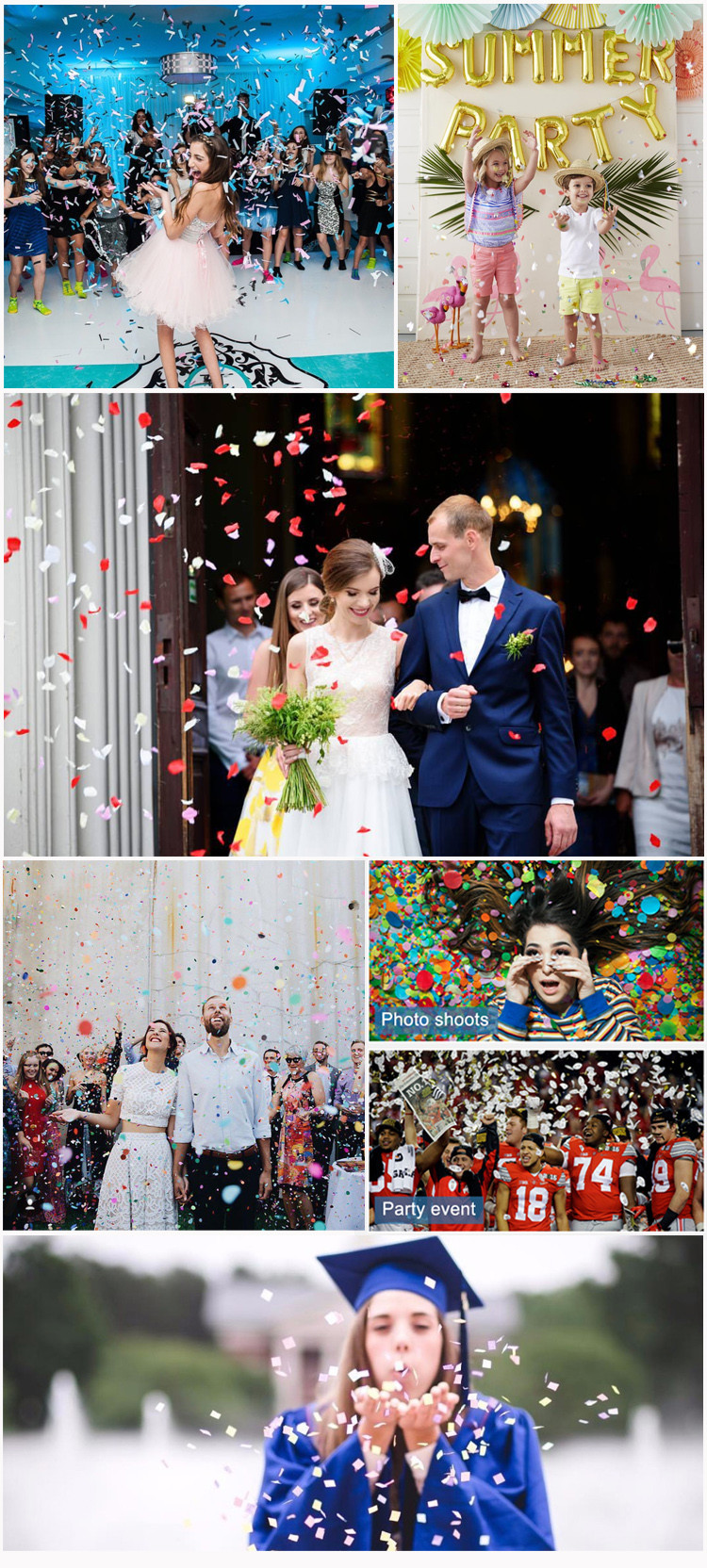 Customized Color Paper Confetti Cannon / Party City Confetti Cannon