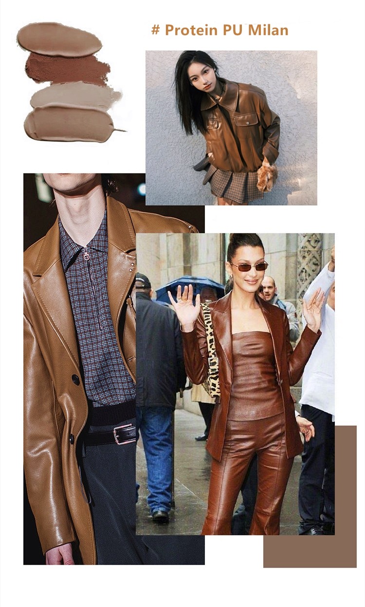 Soft Protein Garment PU Leather For Clothing 0.8mm Thickness