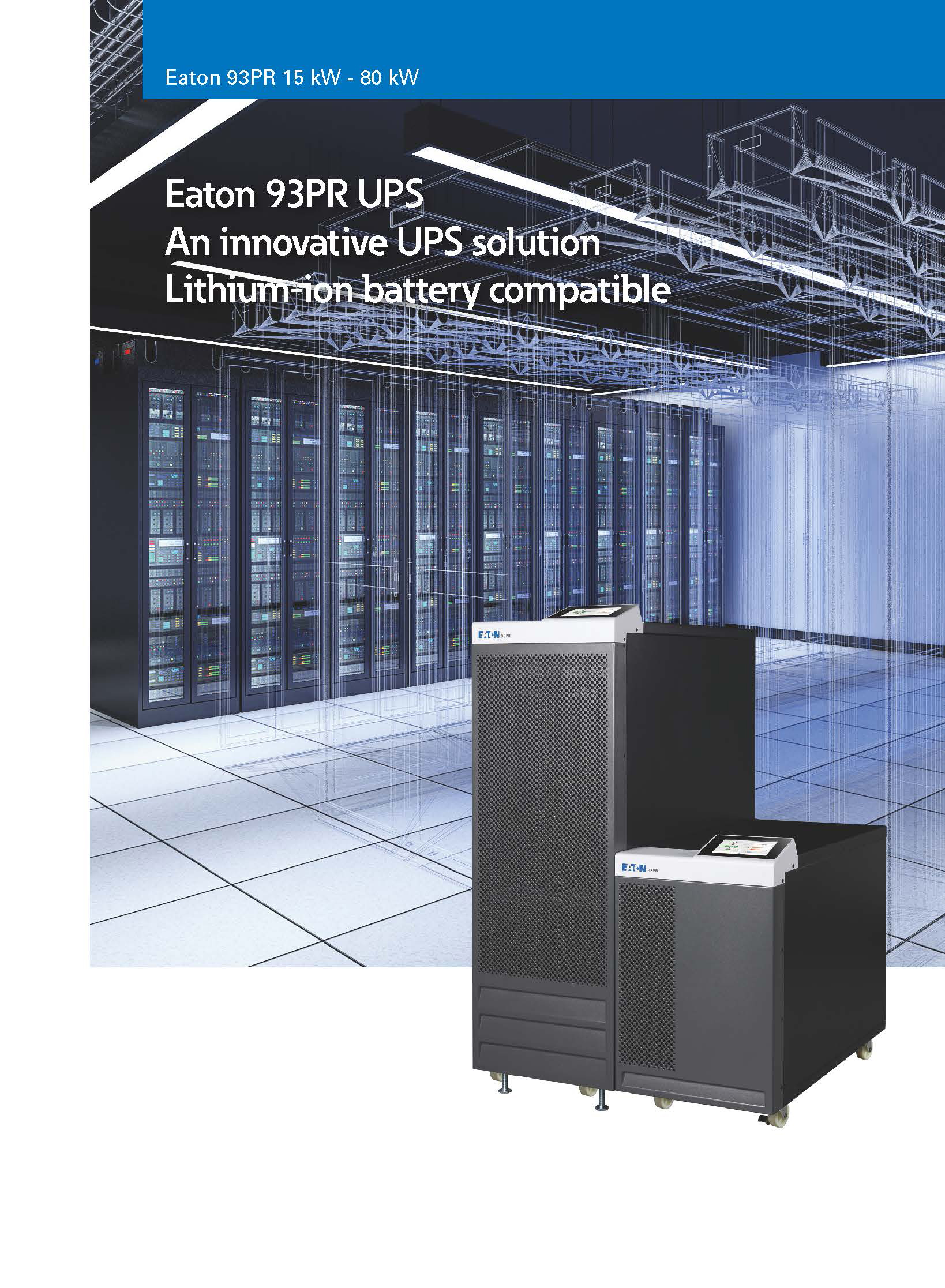 Low Frequency 380V Eaton 93PR BMS 3 Phase 25kW Online UPS for Industrial Applications