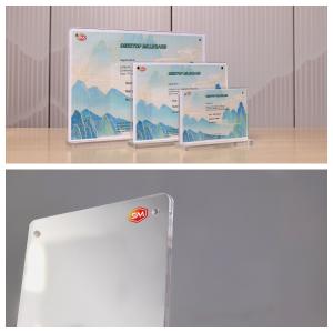 China Advertising Card Tabletop T Shape Acrylic Sign Holder wholesale