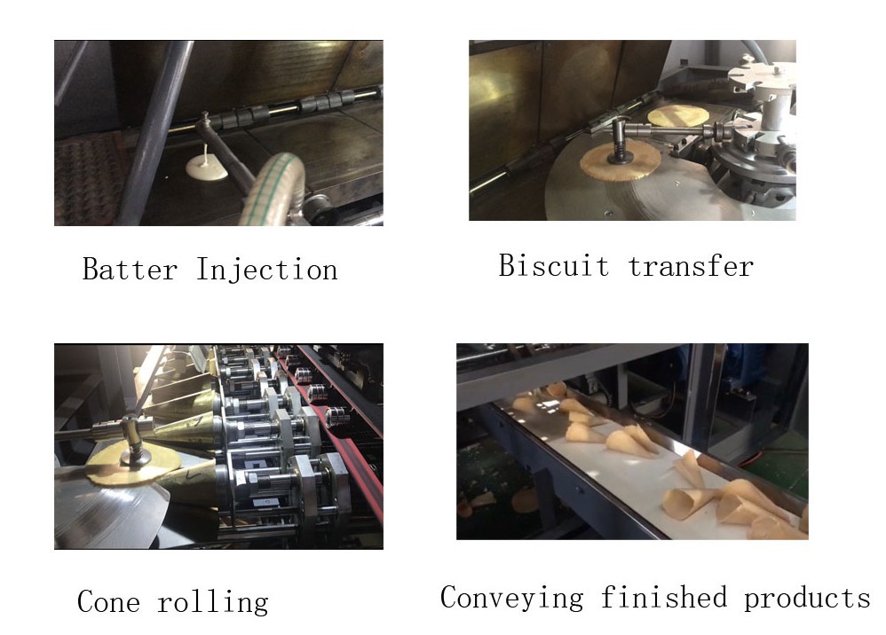 Stain Steel 7kg/H Automatic Ice Cream Cone Machine Siemens Controller
