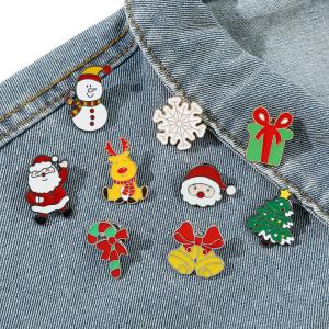China Christmas Enamel Pin Badges Engraved Metal Name Badge Gifts For Kids wholesale
