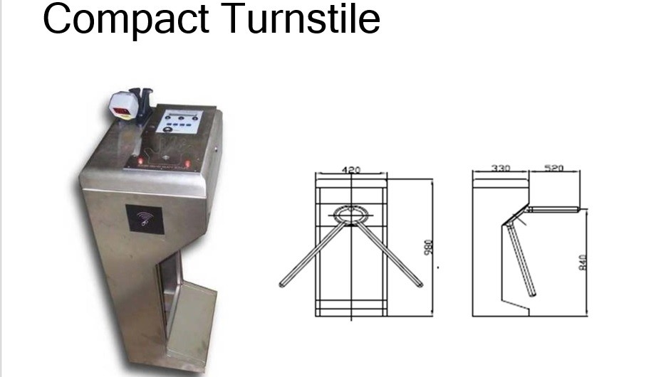 Auto Access Control ESD Turnstile Gate Security System With IC Card Durable