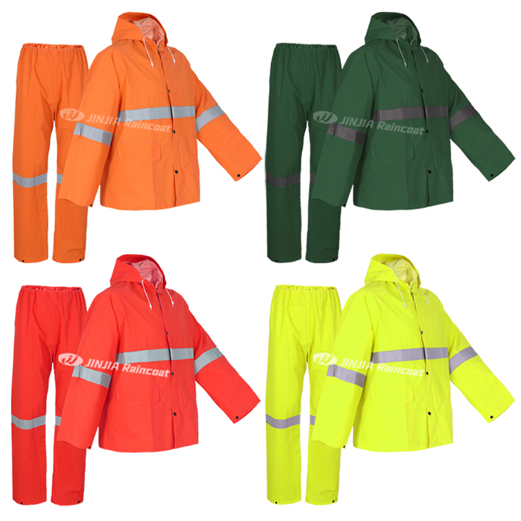 Outside Windproof Oxford Hood Raincoats For Construction Workers