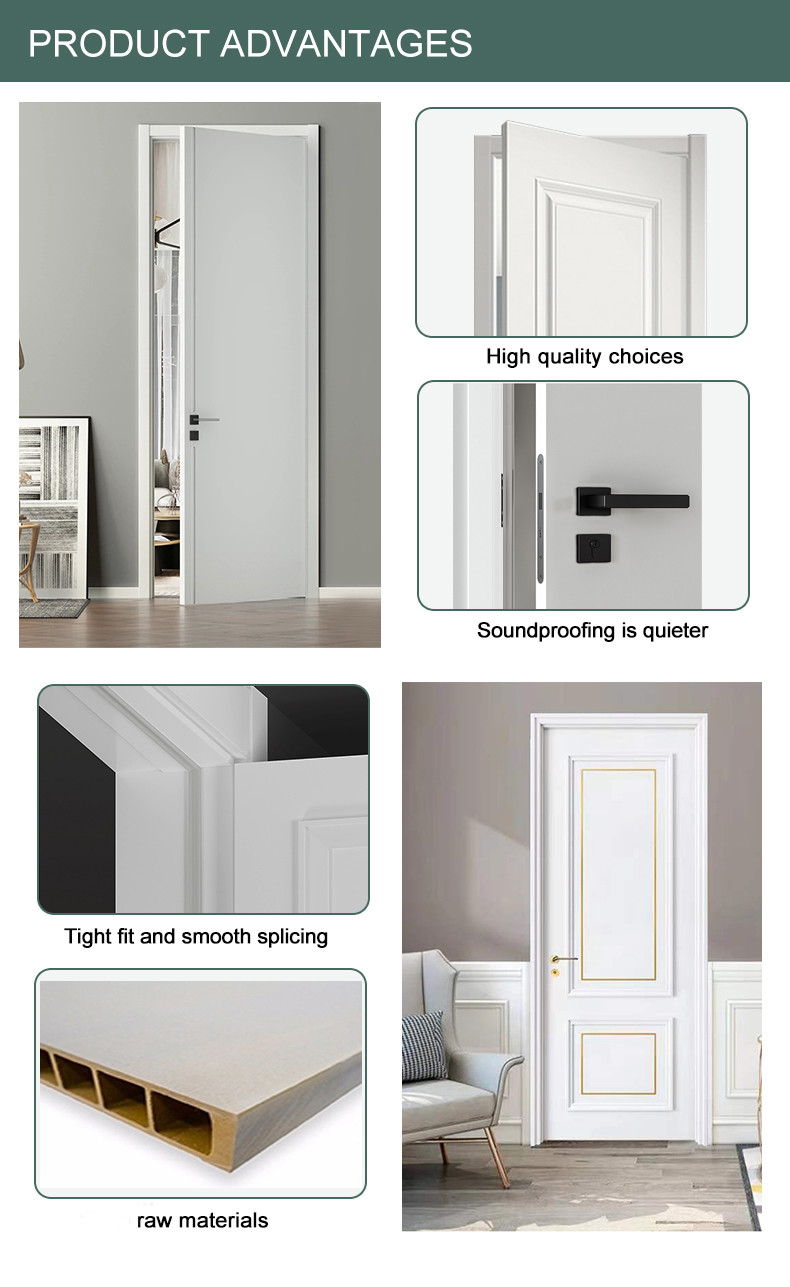 OEM Fire Retardant WPC Plain Door White Flush Moisture Resistance Hotel Use