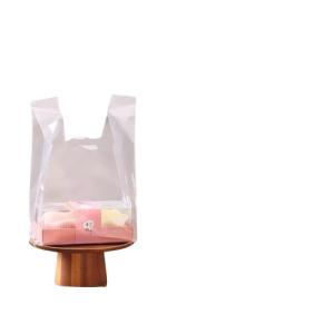 China Food Contact Poly Clear T Shirt Plastic Grocery Bags Polyethylene Vest Style wholesale