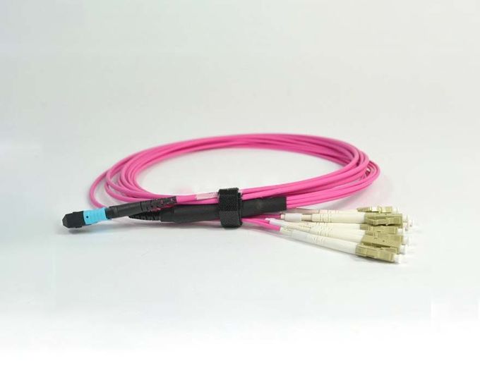 Pull Push Mpo Trunk Cable Single Mode Fiber Optic Cable 0.35dB Insertion Loss