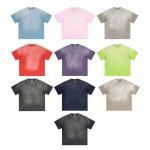 250 Gsm Oversized Streetwear Vintage Sun Faded Acid Wash T Shirt Oversized Men'S